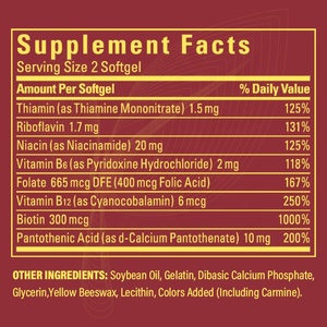 OEM/ODM süper <span class=keywords><strong>Vitamin</strong></span> B Softgels enerji kompleksi, beyin için diyet takviyesi, yetişkinler için hücre desteği - Product Image 6