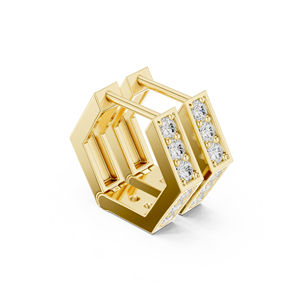 Pendientes de Aro Redondos de Plata de Ley 925 Chapados en Oro de 18K con Circonita, Joyería Ligera y Elegante para Mujer - Product Image 3