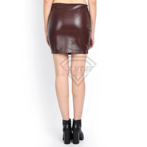 Mini-jupe en cuir PU taille haute pour femme, coupe moulante sexy, ourlet asymétrique, couleur unie, pour soirée en boîte de nuit - Product Image 3