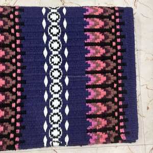 Tapis de selle western en coton rose et noir, motif Navajo du sud-ouest - Product Image 3