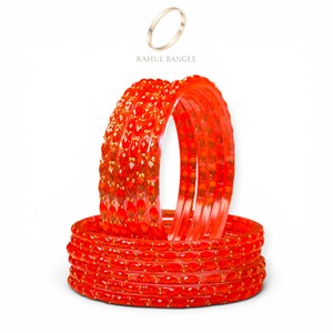 Pulseras de Perlas de Cristal Naranja Premium Chapadas en Oro de Cachemira de Alta Calidad para Bodas de Mujeres a Precio de Mayoreo - Product Image 2