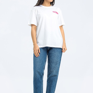 T-shirt imprimé DTF pour femmes, hauts graphiques à col rond, 100 % coton, coupe ample et confortable à manches courtes pour l'été - Product Image 5