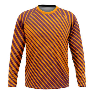 Camiseta de compresión de manga larga con cuello redondo, hecha a medida, para hombre, de secado rápido, para gimnasio, fitness, correr, ligera y lavada. - Product Image 5