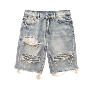 Wholesale High Designer Men's <b>Jean</b> Pants Knee Length Straight <b>Jeans</b> Shorts Men Denim Short Casual Denim Shorts Distressed - Product Image 5