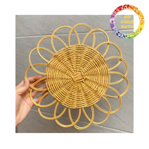 Mantel Individual Redondo de Ratán Hecho a Mano, Ecológico, Tejido, Decoración Rústica para el Hogar, Venta al por Mayor - Product Image 1