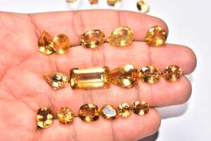 Cabujones facetados de citrino de calidad premium para joyería de plata - Product Image 3