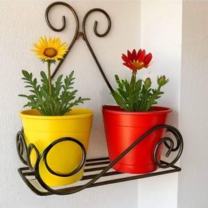 Maceta colgante de pared de hierro, soporte rústico de metal para hierbas, para el hogar, habitación de hotel, balcón, macetas decorativas de hierro para plantas. - Product Image 6