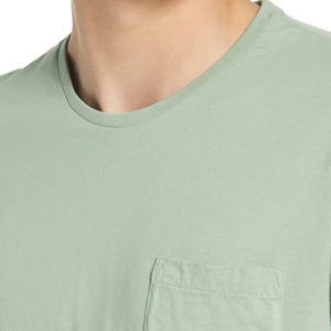 Men's Light Green <b>Short</b> Sleeve O-Neck Regular Fit Casual 100% Cotton Nonwoven T-Shirt Quick Dry Eco-Friendly 220g - Product Image 4