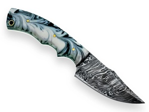 Couteau de chasse en acier Damas Nordic Forge avec étui, couteau de camping à lame pleine, manche en résine, qualité industrielle, OEM personnalisé - Product Image 4