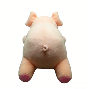 Peluche de cerdo gordo de orejas caídas rosa personalizado, suave almohada de peluche de cerdo rosa claro acostado - Product Image 4