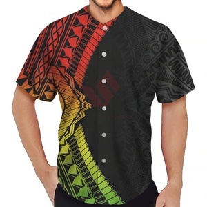 เสื้อเบสบอลคอวีผู้ชาย ลายเรียบ ผ้าโพลีเอสเตอร์ระบายอากาศ แขนสั้น ใส่ได้ทุกฤดู เสื้อผ้ากีฬา โลโก้ด้านหน้า - Product Image 3