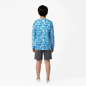 เสื้อยืดแขนสั้นพิมพ์ลายจุดสีน้ำเงินสำหรับผู้ชาย สวมใส่สบาย พิมพ์ลายแบบระเหิด ระบายอากาศได้ดี ผลิตจากโพลีเอสเตอร์ เหมาะสำหรับใส่ในฤดูร้อน - Product Image 2