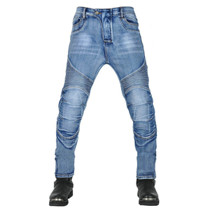 Pantalones de Motocicleta para Hombre, Vaqueros Protectores, Color Azul Deslavado, con Armadura de Kevlar, Transpirables, para Motociclismo y Turismo - Product Image 3