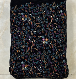 Velvet Fabric Embroidery Embroidered Velvet Fabric <b>Wedding</b> Dresses Fabric Beaded Evening Gown Fabric <b>for</b> Global Wholesale Buyers - Product Image 2
