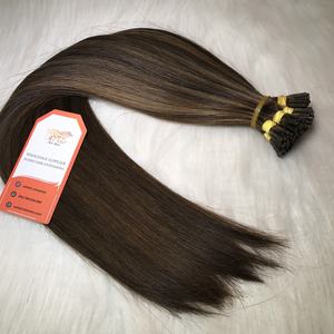 Keratin Human <b>Hair</b> Extension I Tip Natural Human Vietnamese <b>Hair</b> Brown Color No <b>Synthetic</b> Fiber No Mixed - Product Image 6