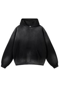 Sweat à capuche pour homme en coton 100% de qualité supérieure, avec tissu épais, cordon en coton 100%, personnalisable, pull-over uni, coupe courte et ample - Product Image 5