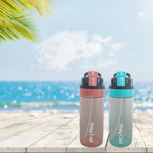 ขวดน้ำกลางแจ้งสำหรับนักเรียนเป็นมิตรกับสิ่งแวดล้อมพร้อมสเปรย์ละอองน้ำ2-in-1ฟังก์ชั่น500มล. ล็อคสองครั้งกดปุ่มดื่มโดยตรง - Product Image 5