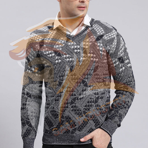 Fournisseur en gros de pulls en tricot sur mesure, haute qualité, nouveau style, respirant, anti-rétrécissement, 100% coton, à motifs - Product Image 4