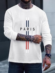 Men's Graphic T shirt Casual Print Stretchy <b>Long</b> Sleeve Crewneck Tee Shirt - Product Image 3