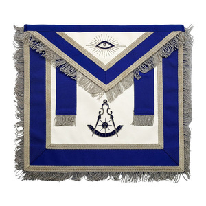 Delantal Masónico Morado y Blanco con Flecos Dorados y Borlas, Personalizado OEM, Regalia Masónica, Ropa para Ceremonias de Hermandad - Product Image 3