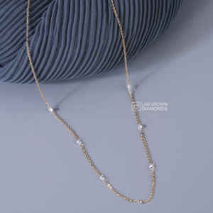 Pendentif en or jaune 14 carats avec moissanite taille ronde pour femme, bijou de luxe, poids total 0,81 carat, bijoux fins, poids 2,23 grammes - Product Image 4