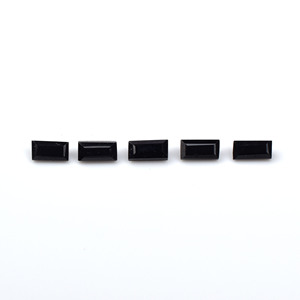 Onyx noir naturel 17x34mm, taille baguette, facetté, calibré, pierre précieuse en vrac certifiée pour la fabrication de bijoux, fournisseur en gros - Product Image 2