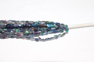AAA New Arrival Natural Ethiopian Black Opal Smooth Nuggets Beads 4-6mm 16 Inches for Jewelry Making <b>Crafts</b> - Product Image 3