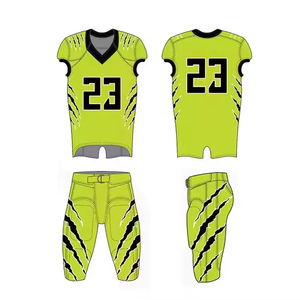 ชุดอเมริกันฟุตบอลแบบกำหนดเอง เสื้อเจอร์ซีย์ผ้าทวิลล์ระบายอากาศ แขนสั้น พร้อมชื่อและหมายเลขผู้เล่น - Product Image 1