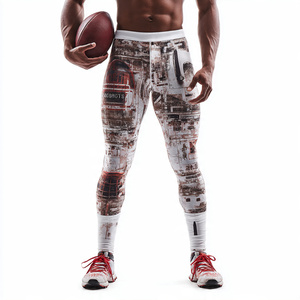 Leggings de sport double couche pour hommes, pantalons de compression pour le football, vêtements d'entraînement sportifs pour hommes, leggings de basketball - Product Image 4