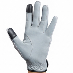 Gants d'équitation d'été unisexes personnalisés en cuir PU, demi-doigts, respirants, fermeture auto-agrippante, impression numérique, polaire douce - Product Image 4