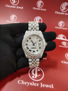 Iced Out VVS Moissanite Diamond Watch Reloj de pulsera mecánico de acero inoxidable de estilo de negocios personalizado de lujo para hombres - Product Image 2