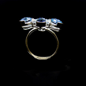 Anillo Clásico de Plata de Ley 925 con Topacio Azul, Joyería Plateada para Mujer, Moda para Bodas - Product Image 3