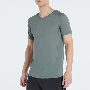 Camiseta de hombre azul con cuello redondo, manga corta, ajustada, informal, de color sólido, diseño liso, camiseta azul para hombre, ajustada, con cuello redondo. - Product Image 6