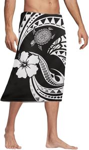 Pareo de Playa para Hombre, Diseño Tradicional con Estampado Digital, Poliéster, Falda Envolvente, Traje de Baño, Atuendo para Vacaciones - Product Image 1