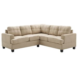 Glory mobili Sandridge G511B-SC bianco sezionale elegante divano da soggiorno - Product Image 2