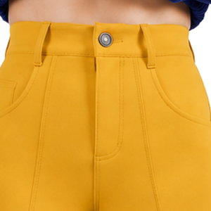 Pantalon d'équitation jaune moutarde pour femme, taille haute, extensible, avec grip intégral, pour entraînement et compétition - Product Image 5
