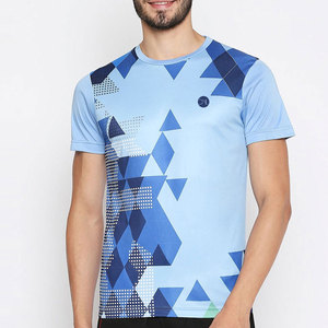 T-shirt décontracté pour homme en tissu sublimé durable, manches courtes, col rond, pour usage régulier et style moderne - Product Image 1