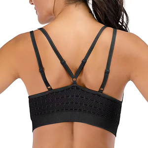 Soutien-gorge de sport noir pour femme, design dos croisé, maintien élevé, pour yoga et gym - Product Image 3
