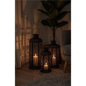 Moroccan Decorative Metal <b>Lantern</b> <b>Set</b> Hollow Out Iron Candle Holder Vintage Wedding Table Centerpiece Hanging Garden Home Decor - Product Image 1