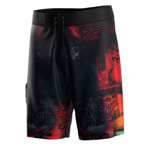 Shorts de Pesca para Hombre con Estampado por Sublimación, UPF 50, Secado Rápido, Poliéster, Patrón Negro y Rojo, Traje de Baño para Adultos - Product Image 3
