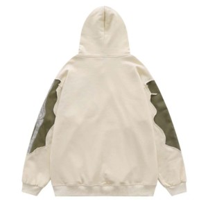Vêtements streetwear personnalisés pour hommes, sweat à capuche à patchs déchirés avec broderie appliquée, polaire 100% polyester, hiver - Product Image 5