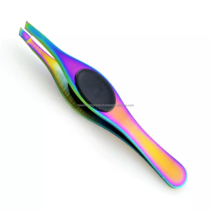 Pinzas Profesionales para Cejas con Puntas Inclinadas, Acero Inoxidable, Agarre de Silicona, Calidad Grado A+, Color Personalizado para Cejas - Product Image 4