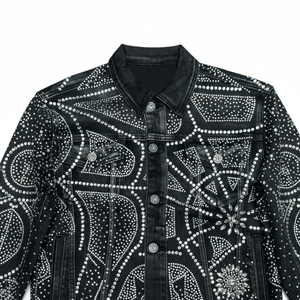 2026 New Fashion Design High Quality Men Denim <b>Jacket</b> Wholesale Price Custom Made Denim <b>Rhinestone</b> Men's <b>Jackets</b> Haus Industries - Product Image 5