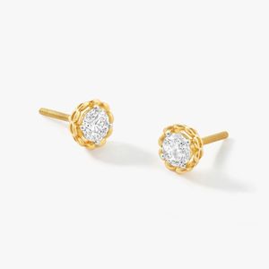 Pendientes de Diamantes Redondos Cultivados en Laboratorio con Certificación IGI de Oro Amarillo de 14K, 2 g, VS1, Color FG, Joyería Fina de Lujo para Mujer - Product Image 4