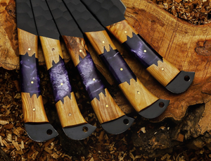 Ensemble de couteaux de chef professionnels en acier inoxydable de haute qualité, lame tranchante, orientation pour droitier, manche en bois personnalisé - Product Image 3