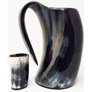 Artisan Crafted Horn <b>Mug</b> Viking Tankard Natural Buffalo Horn Engraved Cup - Product Image 1