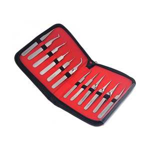 Juego de Pinzas Quirúrgicas de Acero Inoxidable Alemán de 12 Piezas, Autoclavables, Herramientas de Precisión en Blister para Manualidades - Product Image 6