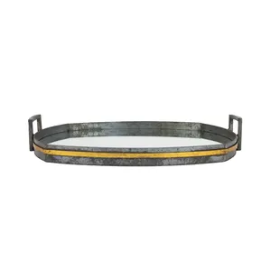 Premium Artisan Crafted Metal Tray Handmade Luxury Decor PieceStylish Coffee Tray for Contemporary Interior and Home Decor Safe - Product Image 1