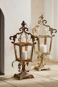 Porte-bougie en fer avec panneaux en verre et poignée, bougie LED sans flamme pour la décoration de la maison - Product Image 6
