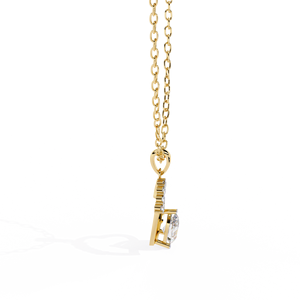 Classic 14K Solid Gold Pear IGI Certified and Round Cut Set Lab Diamond Solitaire Pendant <b>Necklace</b> for Women Party Gift - Product Image 6